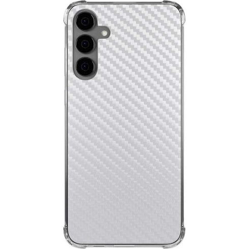 White Carbon Fiber Specialty Texture Material Galaxy S24 Plus Clear Case